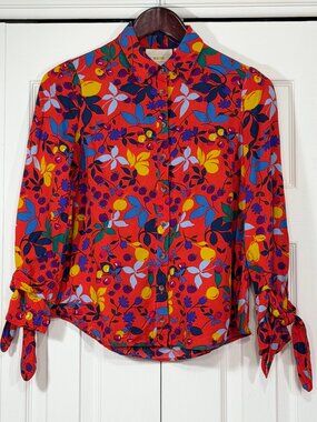 Maeve Button-Down Shirt by Anthropologie Paz Fruits & Flowers